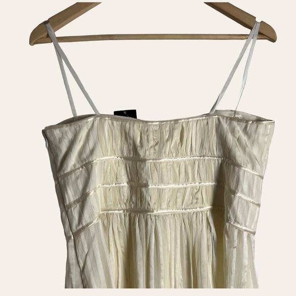 BCBGMaxAzria Ivory Off White Beaded Strapless Silk Mini Dress Size 8 - Picture 6 of 10